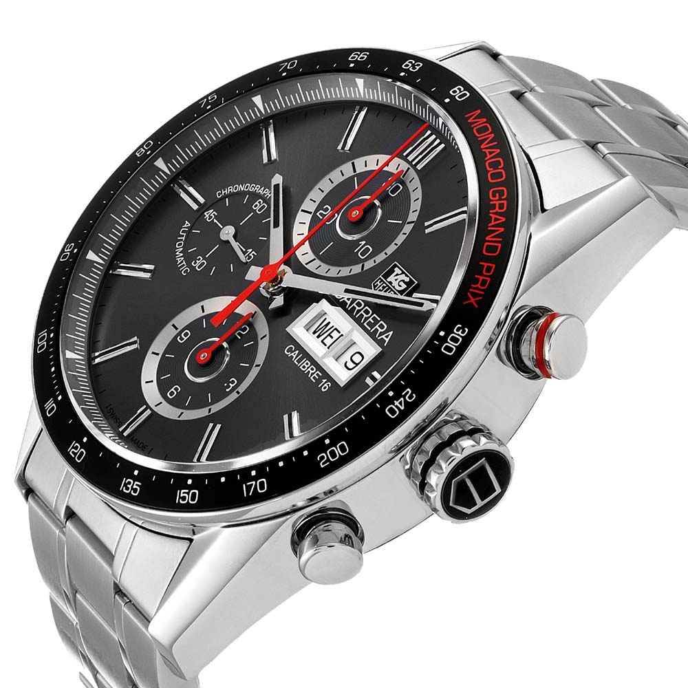 

Tag Heuer Grey Stainless Steel Carrera Monaco Grand Prix Chronograph CV2A1M Men's Wristwatch