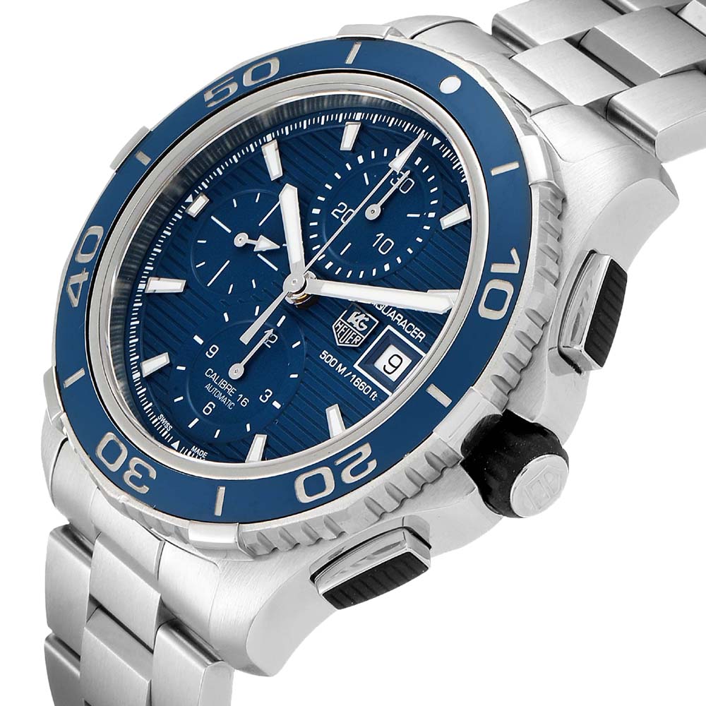 

Tag Heuer Blue Stainless Steel Aquaracer CAK2112 Men's Wristwatch 43 MM