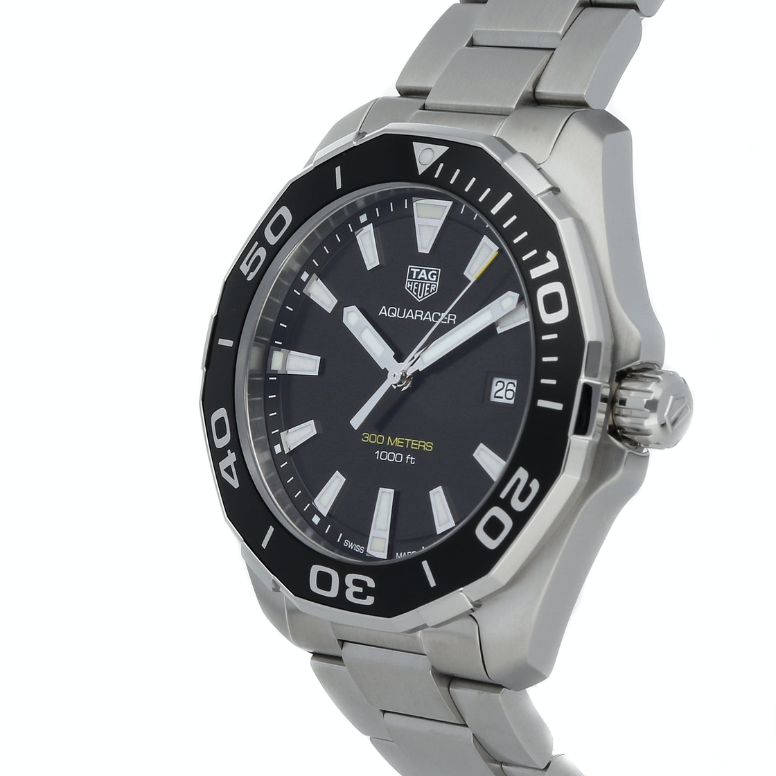 

Tag Heuer Black Stainless Steel Aquaracer WAY101A.BA0746 Men's Wristwatch 43 MM