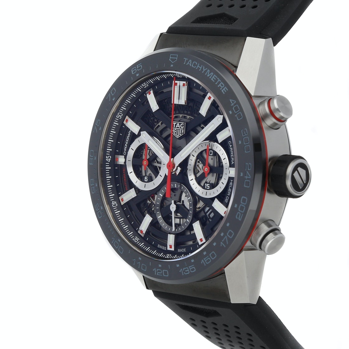 

Tag Heuer Black Stainless Steel Carrera Calibre Heuer 02 CBG2A10.FT6168 Men's Wristwatch 45 MM