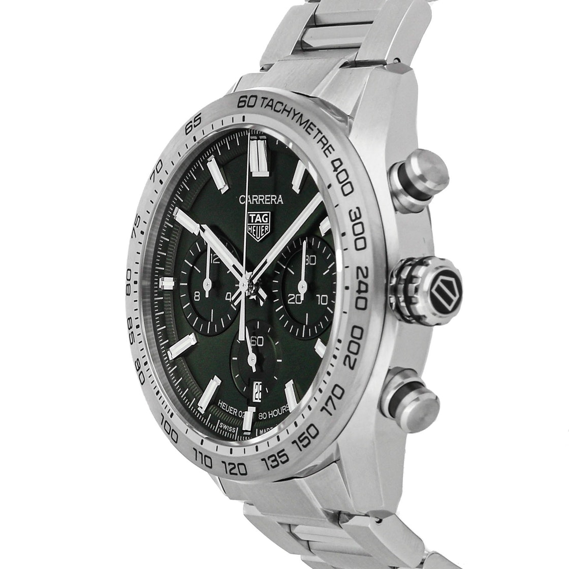 

Tag Heuer Green Stainless Steel Carrera Chronograph CBN2A10.BA0643 Men's Wristwatch 44 MM