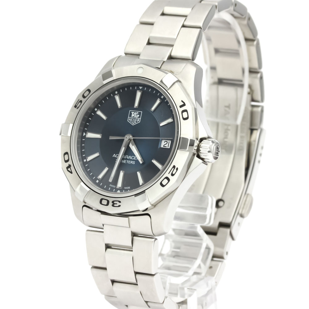 

Tag Heuer Blue Stainless Steel Aquaracer Quartz WAP1112 Men's Wristwatch