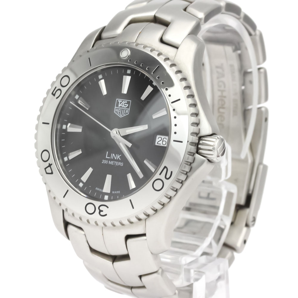 

Tag Heuer Black Stainless Steel Link Quartz WJ1110 Men's Wristwatch