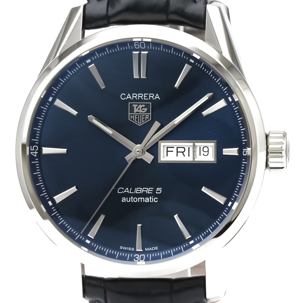 Pre-owned Tag Heuer Blue Stainless Steel Carrera Automatic War201e Men's Wristwatch 41 Mm