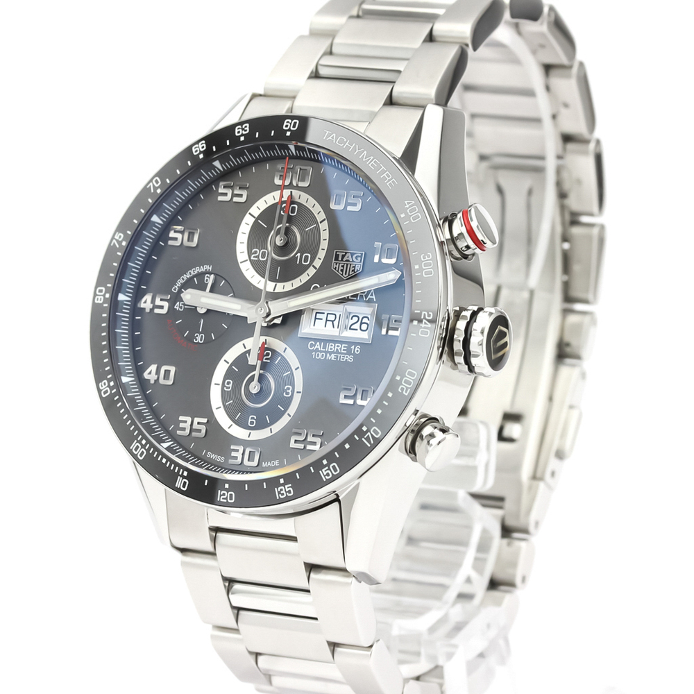 

Tag Heuer Grey Ceramic And Stainless Steel Carrera CV2A1U Automatic Men's Wristwatch 43 MM