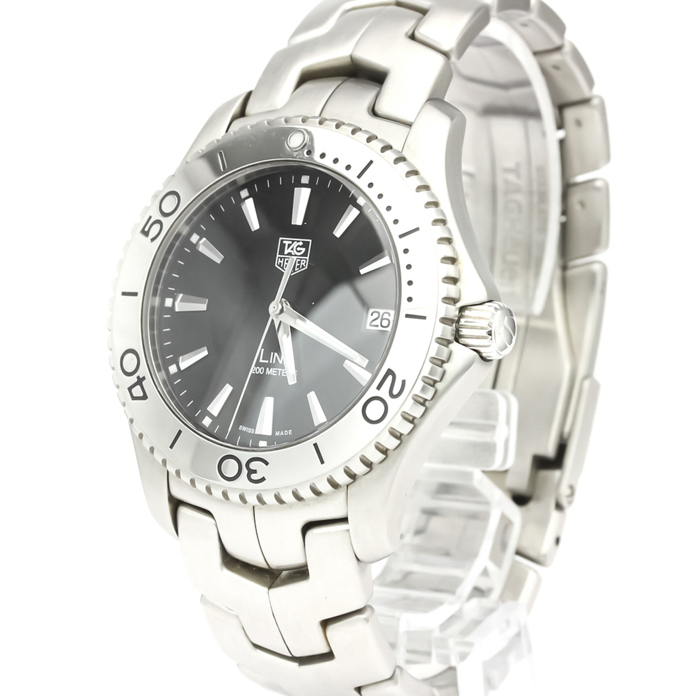 

Tag Heuer Black Stainless Steel Link Quartz WJ1110 Men's Wristwatch 39 MM