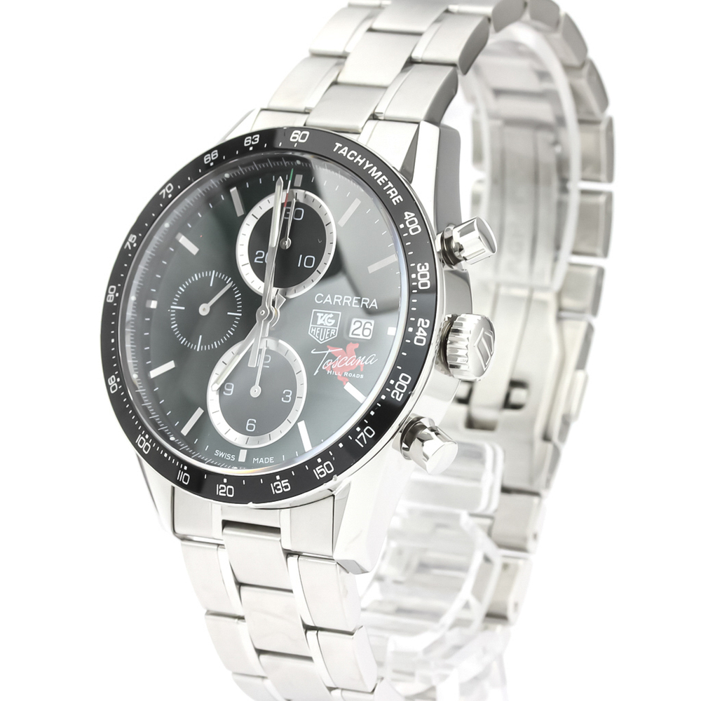 

Tag Heuer Black Stainless Steel Carrera CV201Q Automatic Men's Wristwatch 41 MM