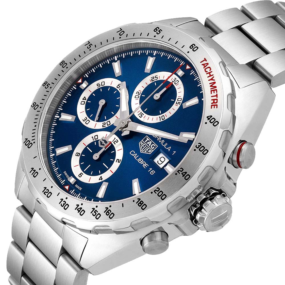 

Tag Heuer Blue Stainless Steel Formula 1 Chronograph CAZ2015 Men's Wristwatch 44 MM