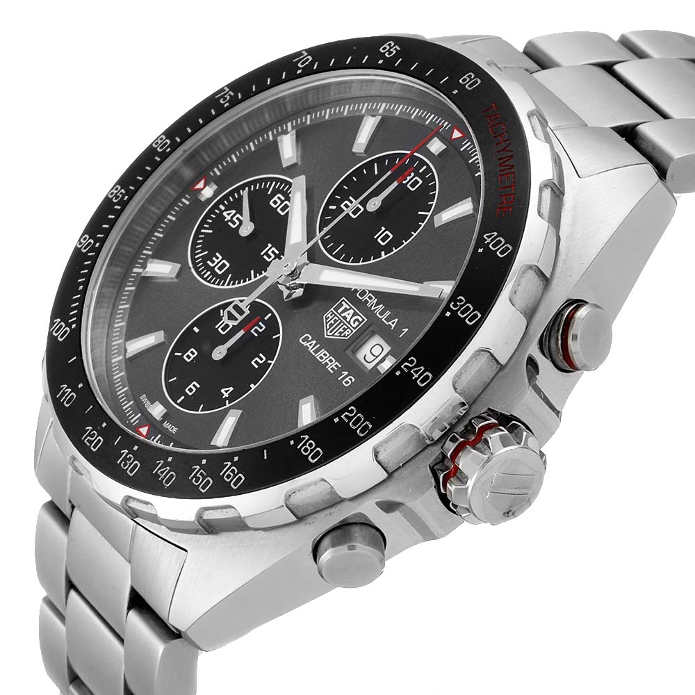 

Tag Heuer Grey Stainless Steel Formula 1 Calibre16 Chronograph CAZ2012 Men's Wristwatch 44 MM