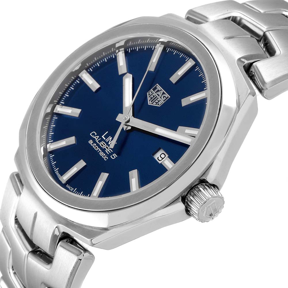 

Tag Heuer Blue Stainless Steel Link Automatic WBC2112 Men's Wristwatch 41 MM