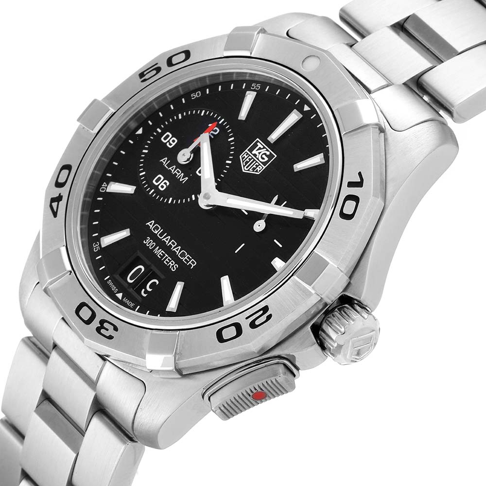 

Tag Heuer Black Stainless Steel Aquaracer WAP111Z Men's Wristwatch 39 MM