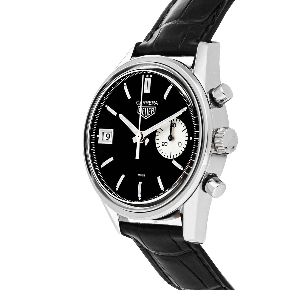 

Tag Heuer Black Stainless Steel Carrera x Hodinkee Limited Edition CBK221D.FC6479 Men's Wristwatch 39 MM