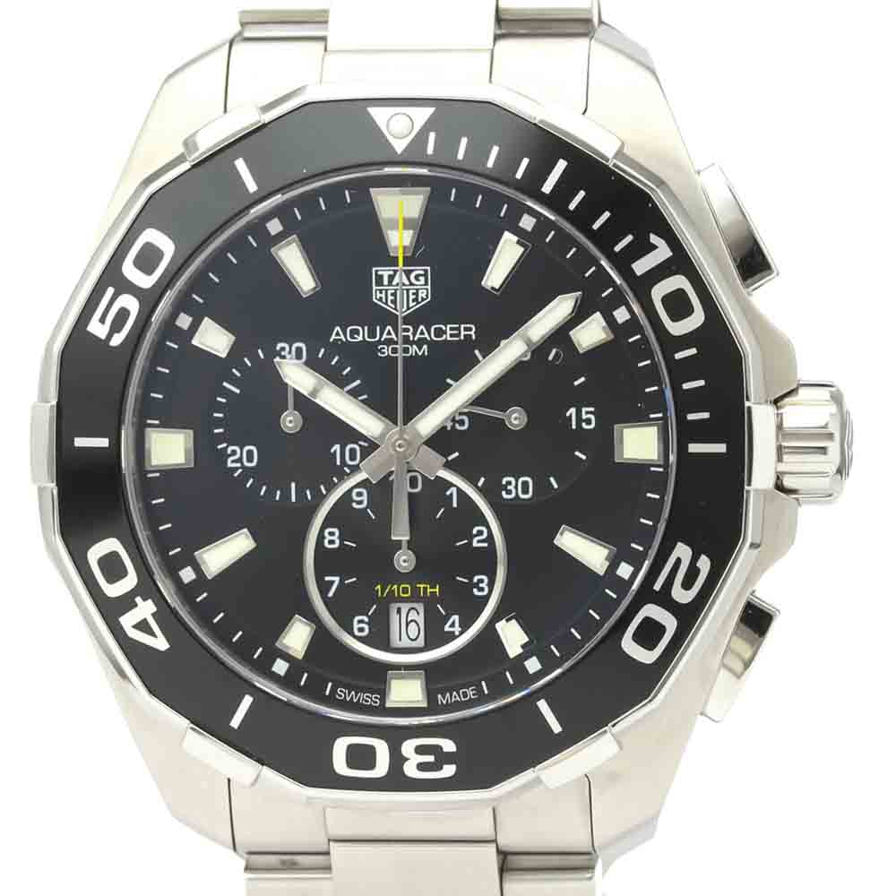 

Tag Heuer Black Stainless Steel Aquaracer Quartz CAY111A Men's Wristwatch 43 MM