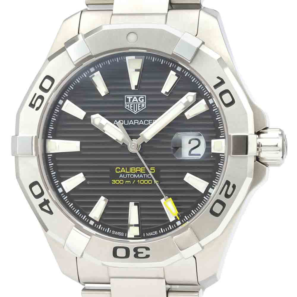 

Tag Heuer Black Stainless Steel Aquaracer Calibre 5 Automatic WAF2010 Men's Wristwatch 43 MM