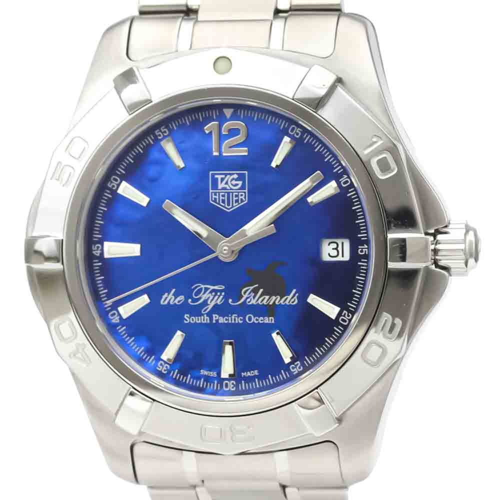 

Tag Heuer Blue Stainless Steel Aquaracer Tahiti LTD Edition Automatic WAF211F Men's Wristwatch 38 MM