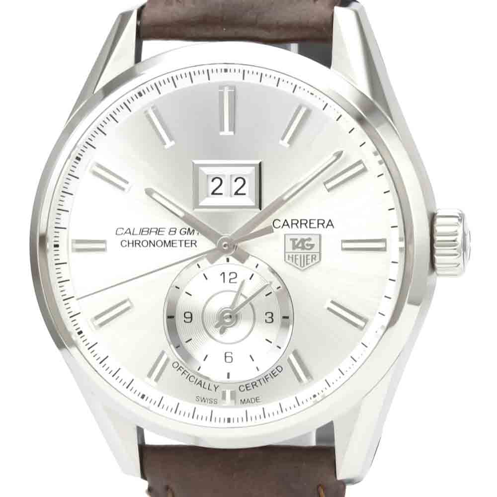 

Tag Heuer Silver Stainless Steel Carrera Calibre 8 GMT Automatic WAR5011 Men's Wristwatch 41 MM