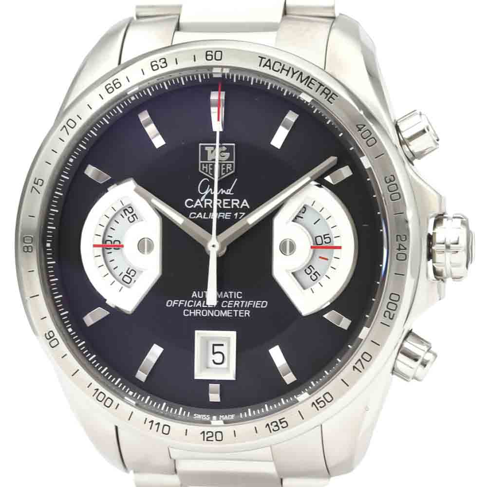 

Tag Heuer Black Stainless Steel Grand Carrera Automatic CAV511A Men's Wristwatch 43 MM