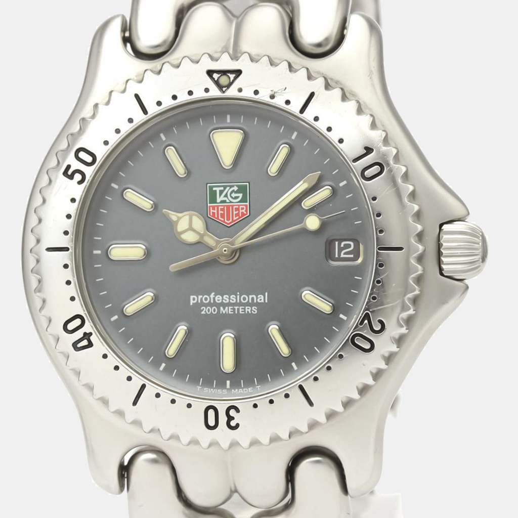 

Tag Heuer Grey Stainless Steel Sel Professional 200M S99.206 Quartz Men's Wristwatch 37 MM