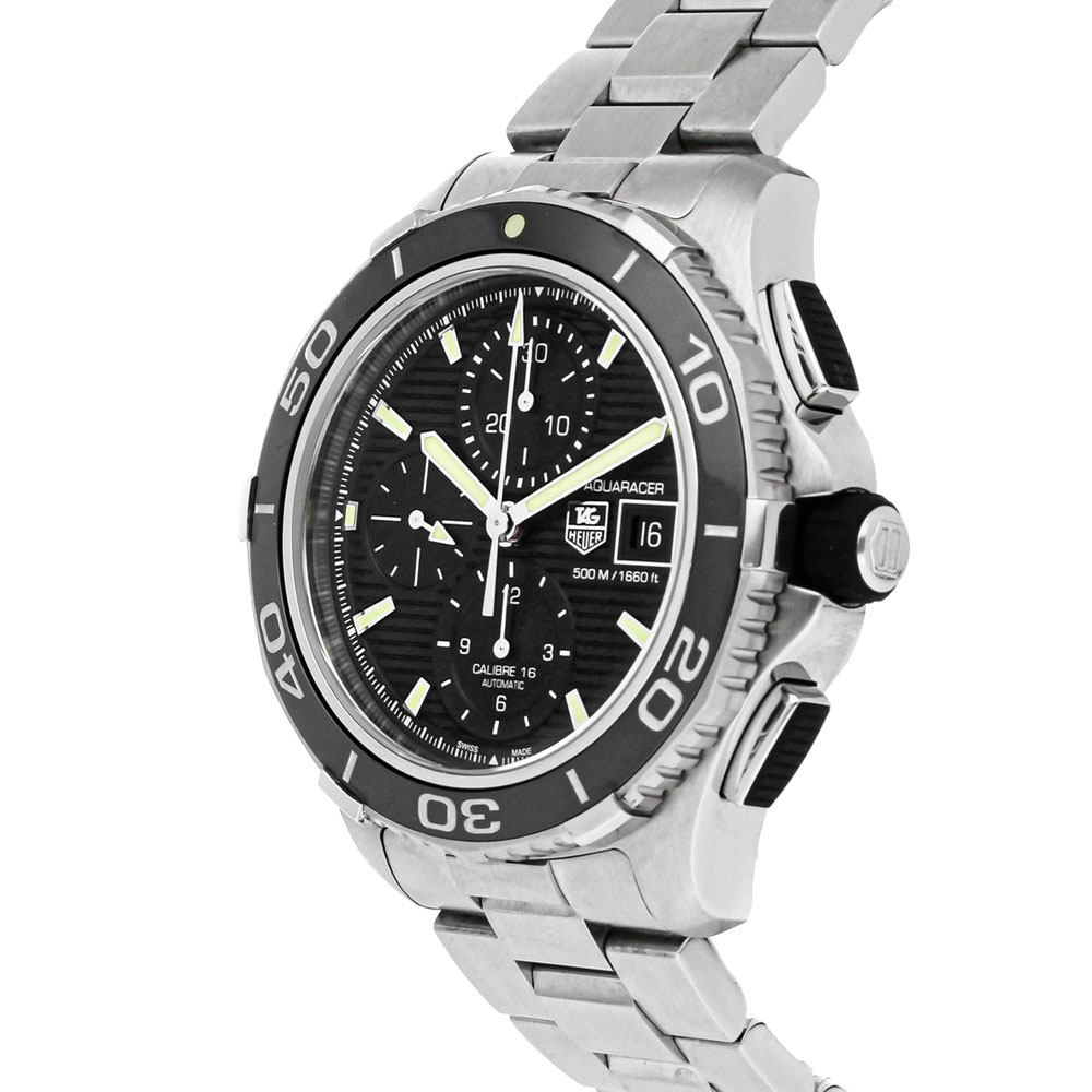 

Tag Heuer Black Stainless Steel Aquaracer 500m CAK2111.BA0833 Men's Wristwatch 43 MM