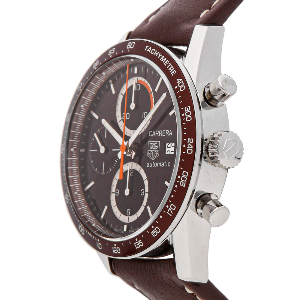 

Tag Heuer Brown Stainless Steel Carrera Chronograph CV2013.FC6234 Men's Wristwatch 41 MM