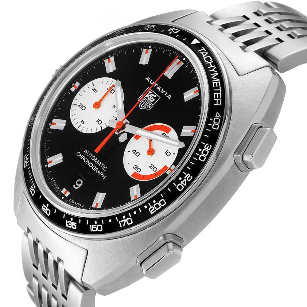 

Tag Heuer Black Stainless Steel Autavia Automatic Chronograph CY2111 Men's Wristwatch 43 MM