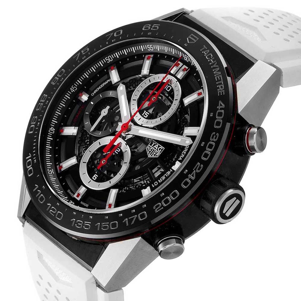 

Tag Heuer Black Titanium Carrera Calibre Heuer 01 CAR2A1Z Men's Wristwatch 45 MM