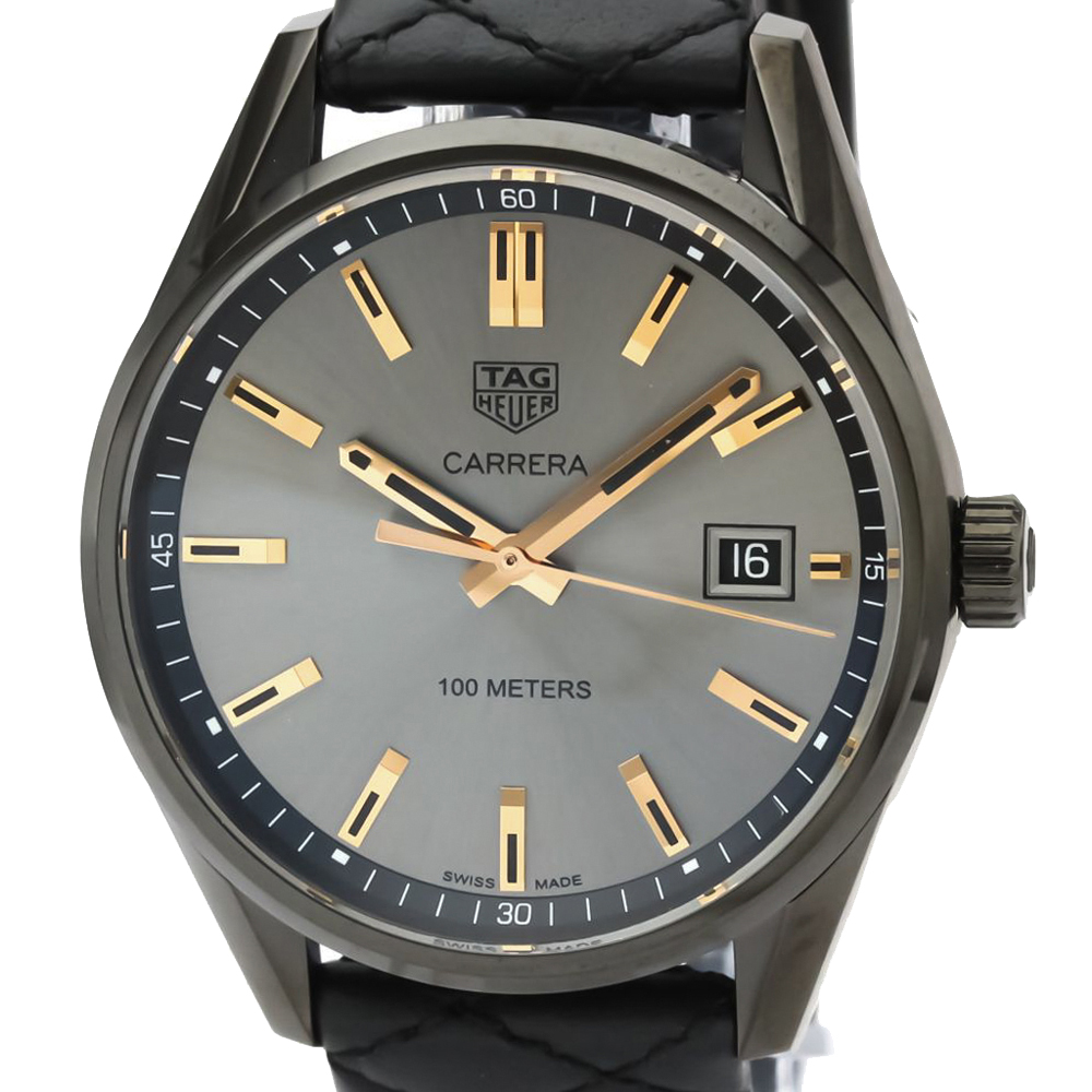 

Tag Heuer Black Stainless Steel Carrera WAR1113 Quartz Men's Wristwatch 39 MM