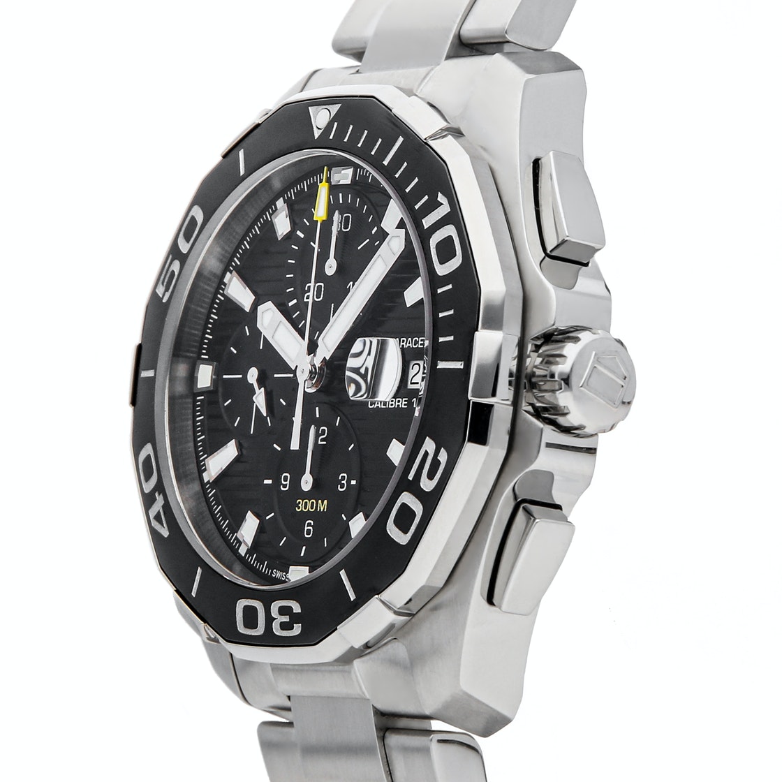 

Tag Heuer Black Stainless Steel Aquaracer Chronograph Calibre 16 CAY211A.BA0927 Men's Wristwatch 43 MM