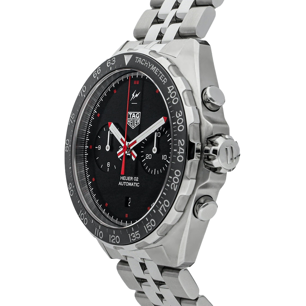 

Tag Heuer Black Stainless Steel Formula 1 x Fragment Design Chronograph Limited Edition CAZ201A.BA0641 Men's Wristwatch 44 MM