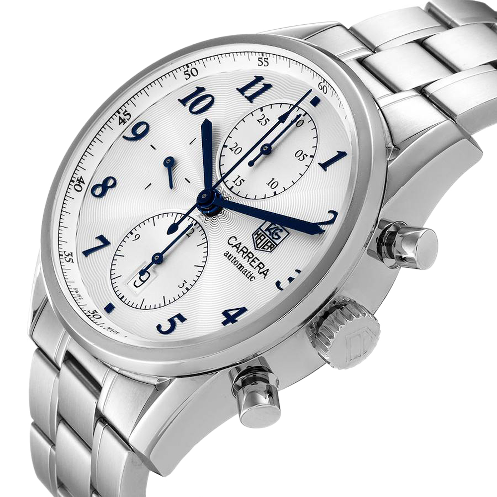 

Tag Heuer Silver Stainless Steel Carrera Heritage Chronograph CAS2111 Men's Wristwatch 41 MM