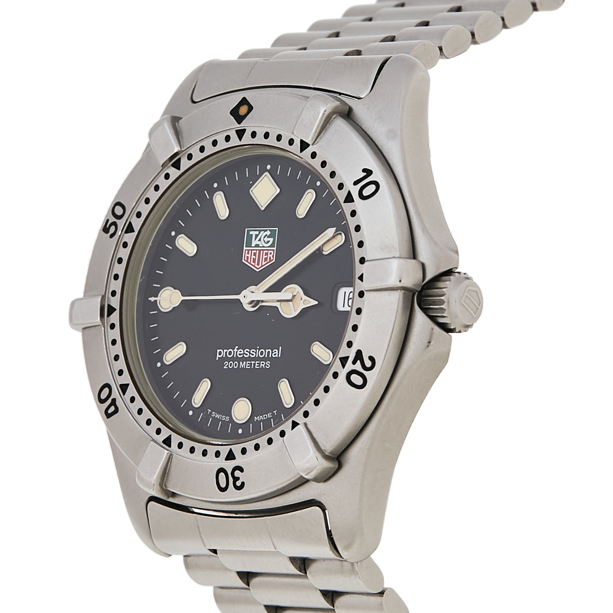 

Tag Heuer Black Stainless Steel Professional WE1110-R Men's Wristwatch