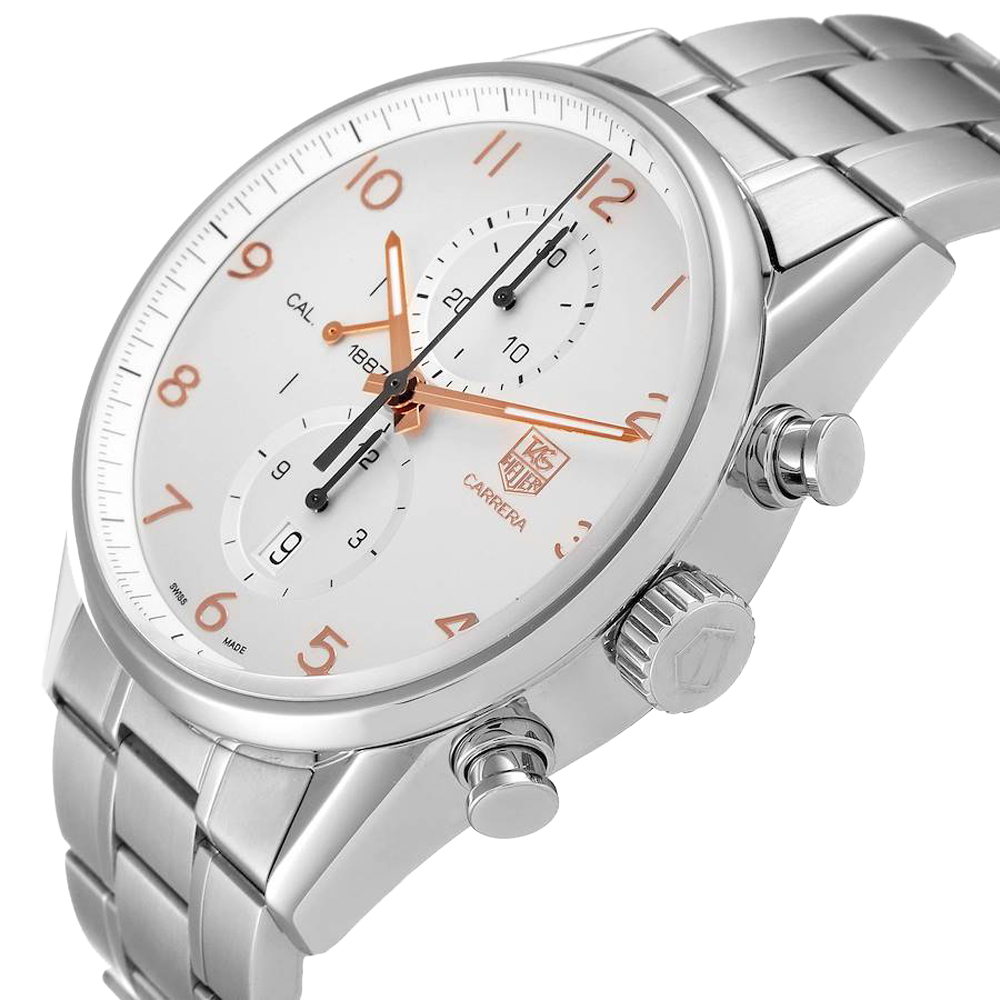 

Tag Heuer Silver Stainless Steel Carrera Chronograph CAR2012 Men's Wristwatch 43 MM