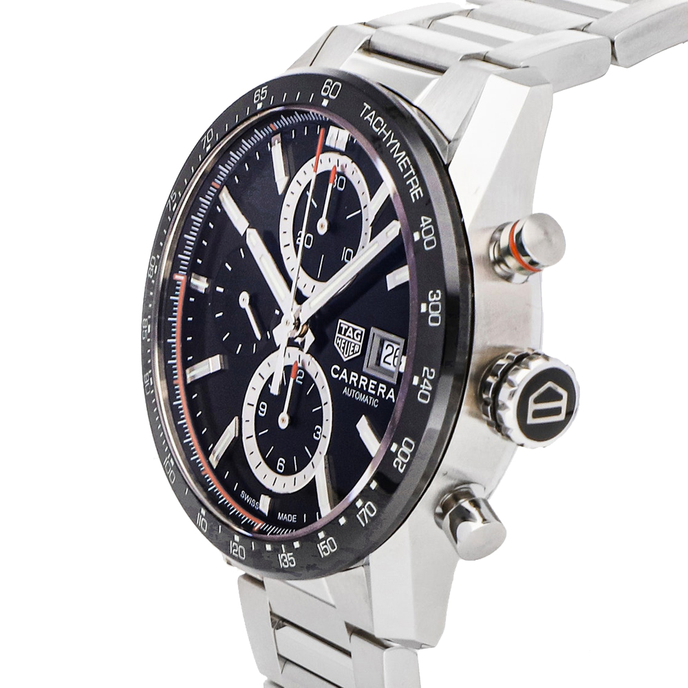 

Tag Heuer Black Stainless Steel Carrera Calibre 16 Chronograph CBM2110.BA0651 Men's Wristwatch 41 MM