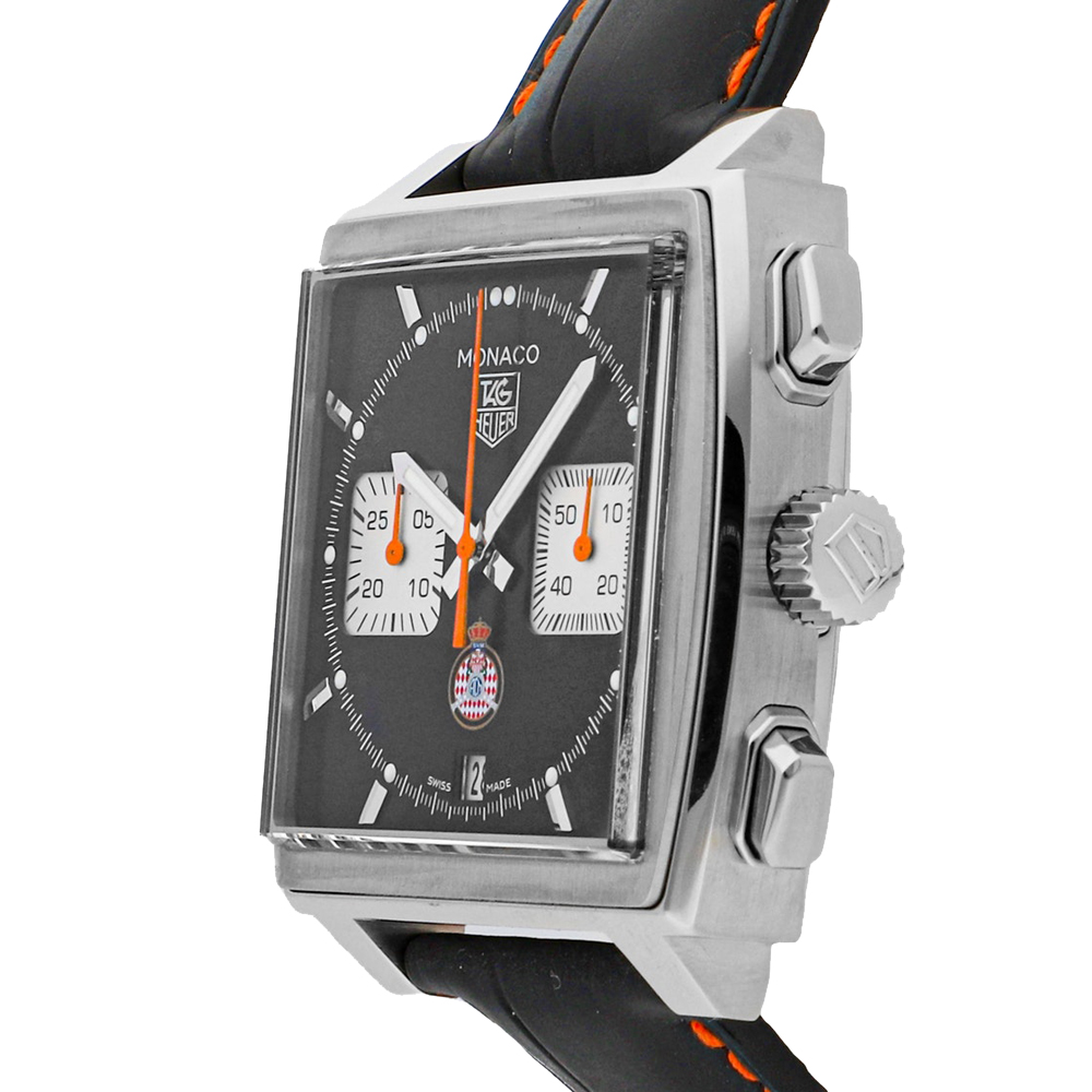 

Tag Heuer Black Stainless Steel Monaco Calibre 12 ACM Monaco Grand Prix Limited Edition CAW211K.FC6311 Men's Wristwatch 39 MM