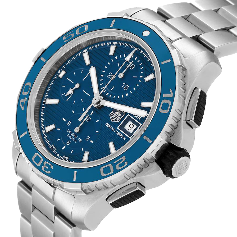 

Tag Heuer Blue Stainless Steel Aquaracer CAK2112 Men's Wristwatch 43 MM