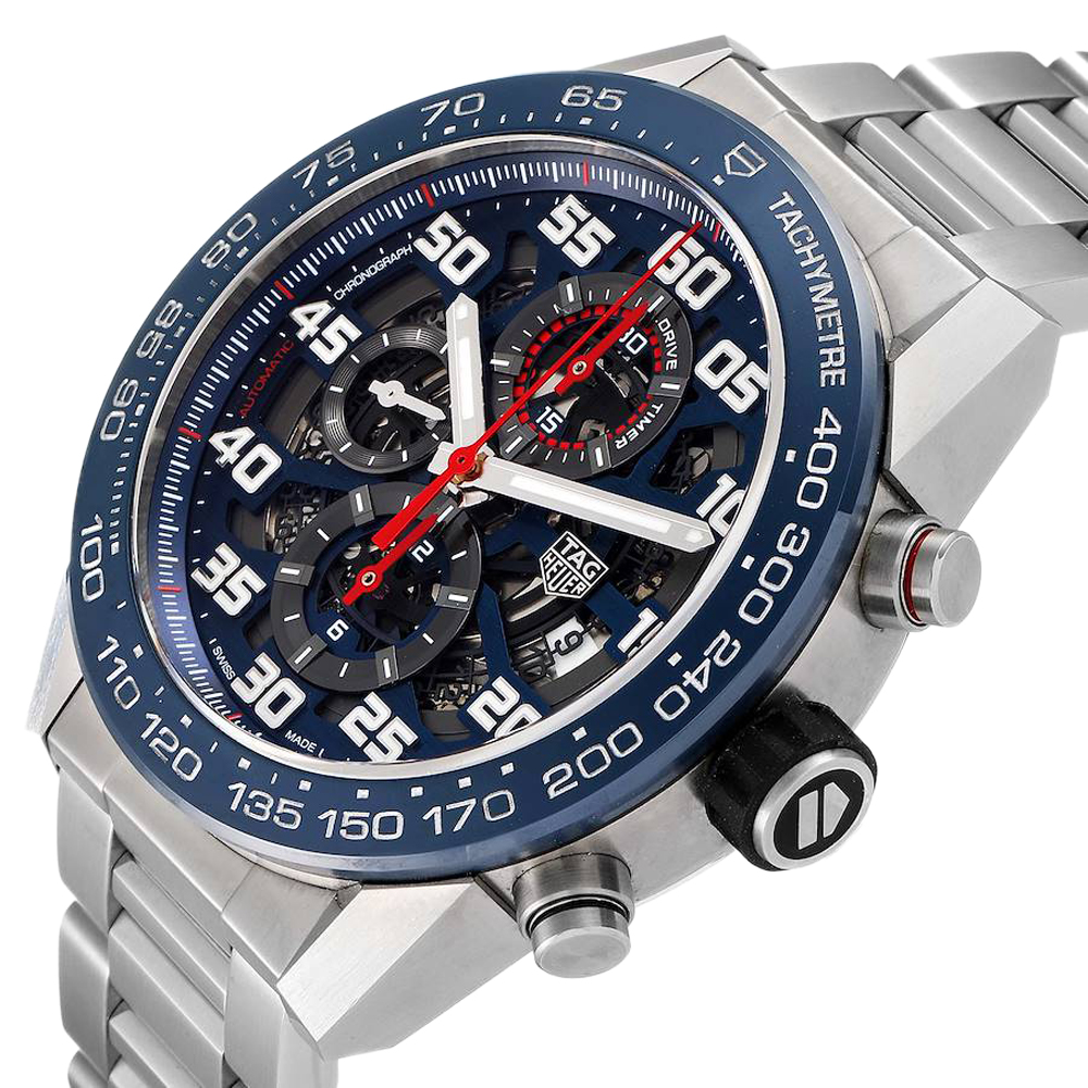 

Tag Heuer Blue Stainless Steel Carrera Red Bull Racing CAR2A1K Men's Wristwatch 45 MM