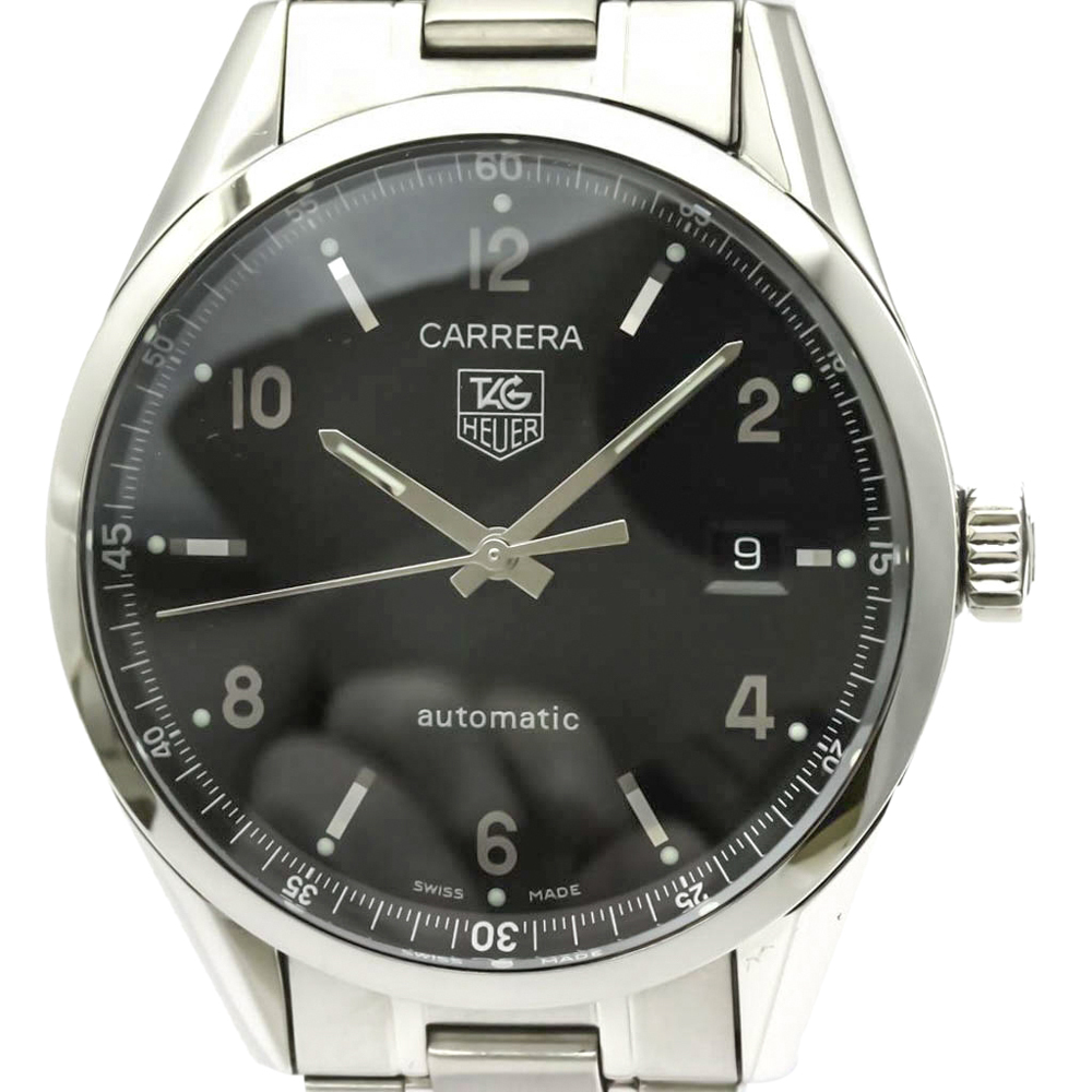 

Tag Heuer Black Stainless Steel Carrera Calibre 5 Automatic WV211B Men's Wristwatch 39 MM