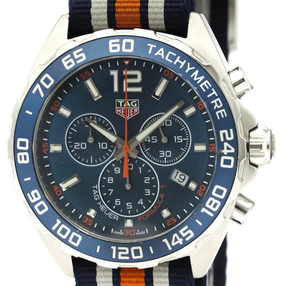 

Tag Heuer Blue Stainless Steel Formula 1 Chronograph Quartz CAZ1014 Men's Wristwatch 43 MM