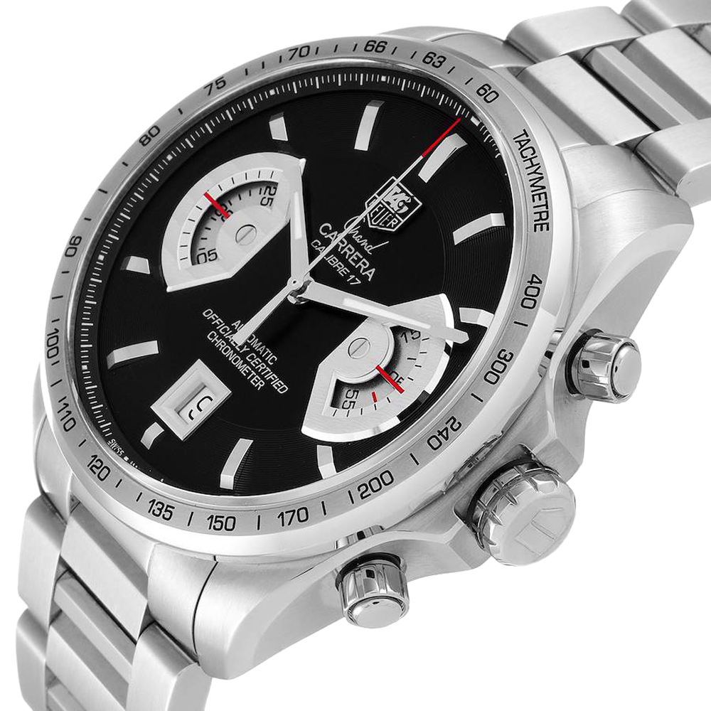 

Tag Heuer Black Stainless Steel Grand Carrera Automatic CAV511A Men's Wristwatch 43 MM