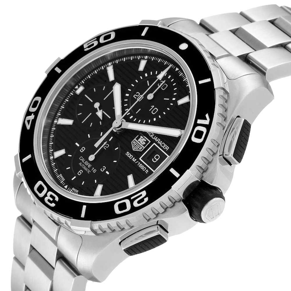 

Tag Heuer Black Stainless Steel Aquaracer CAK2110 Men's Wristwatch 43 MM