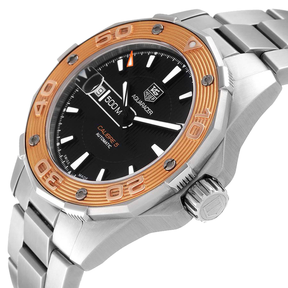 

Tag Heuer Black 18K Rose Gold Stainless Steel Aquaracer WAJ2150 Men's Wristwatch