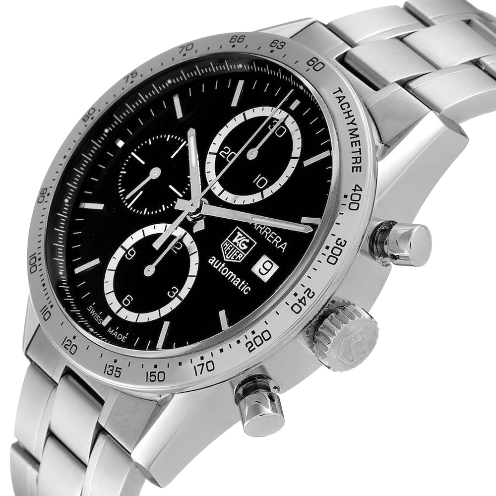 

Tag Heuer Black Stainless Steel Carrera CV2016 Men's Wristwatch