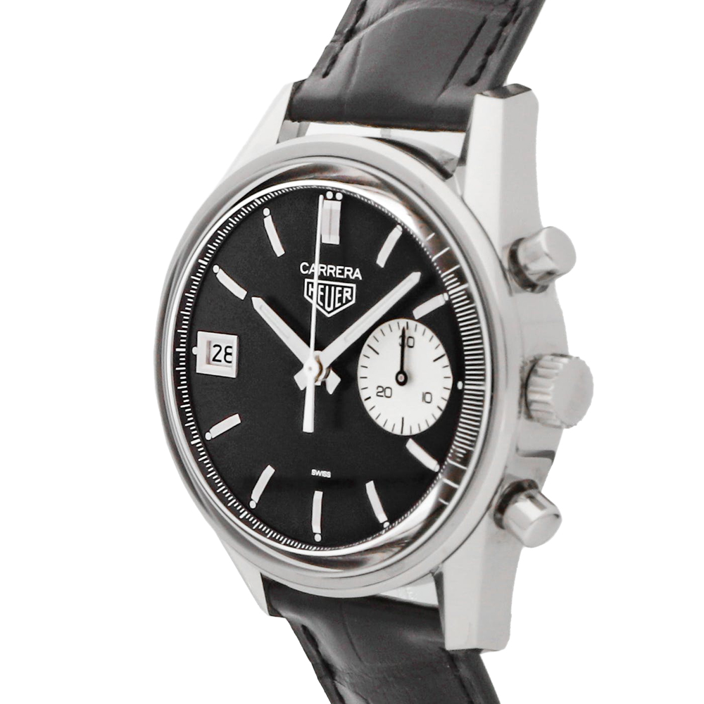 

Tag Heuer Black Stainless Steel Carrera x Hodinkee Dato 45 Limited Edition CBK221D.FC6479 Men's Wristwatch