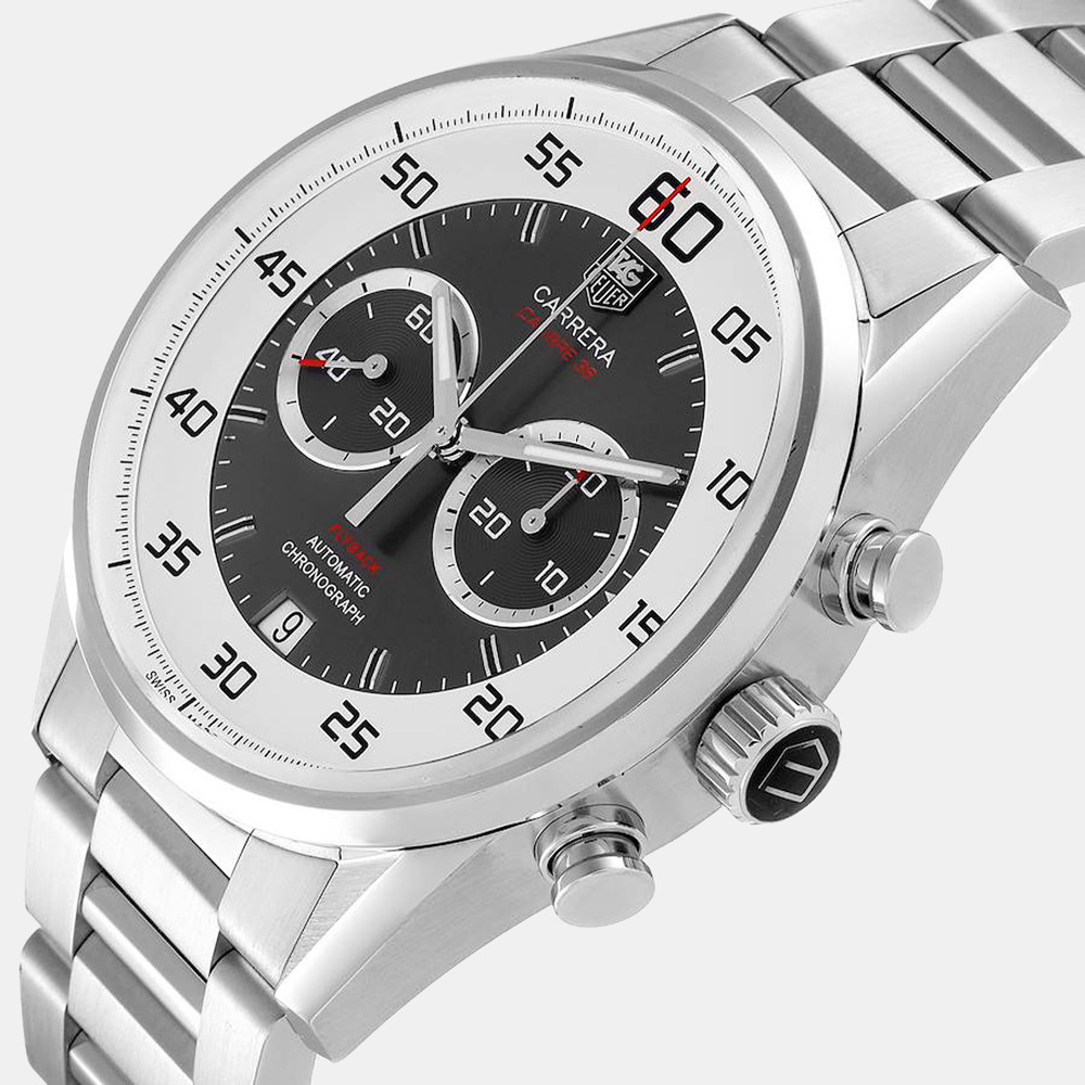 

Tag Heuer Silver Stainless Steel Carrera Calibre Flyback CAR2B11 Men's Wristwatch 36 MM