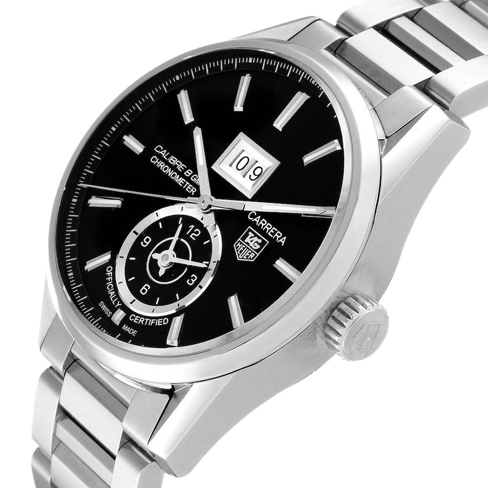 

Tag Heuer Black Stainless Steel Carrera GMT WAR5010 Men's Wristwatch 41 MM