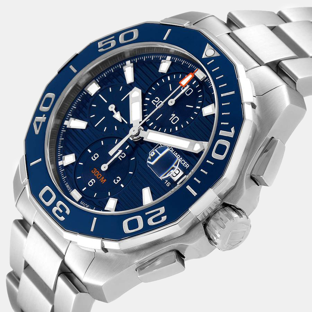 

Tag Heuer Blue Stainless Steel Aquaracer Chronograph CAY211B Men's Wristwatch 43 MM