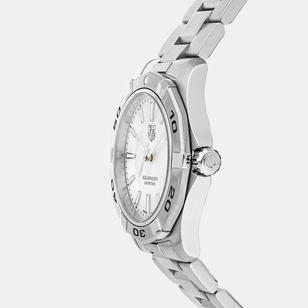 

Tag Heuer Silver Stainless Steel Aquaracer WAP1111.BA0831 Automatic Men's Wristwatch 39 MM