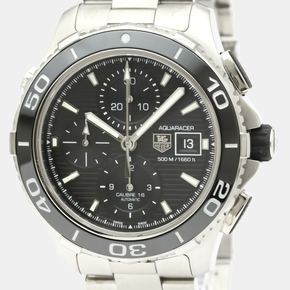 

Tag Heuer Grey Stainless Steel Aquaracer 500M Calibre 16 CAK2110 Automatic Men's Wristwatch 43 MM