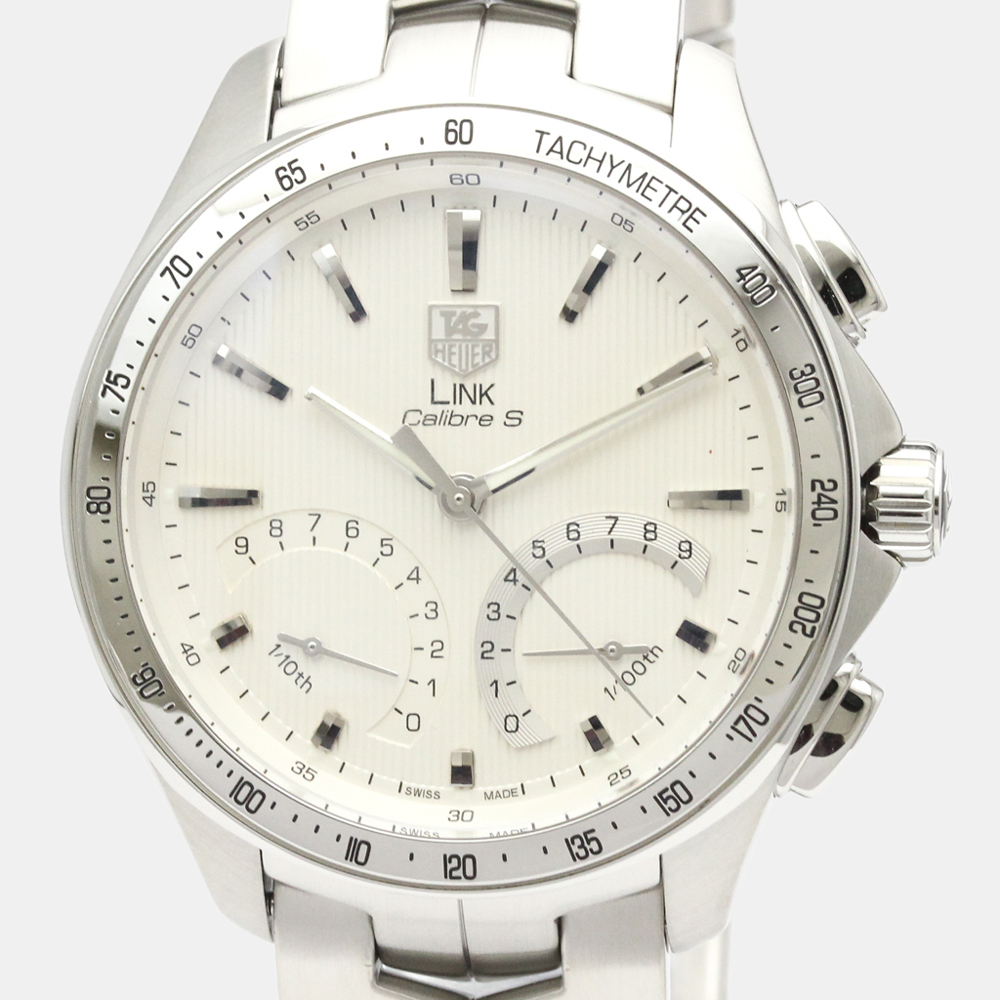 

Tag Heuer Silver Stainless Steel Link Calibre S CAT7011 Quartz Men's Wristwatch 43 MM