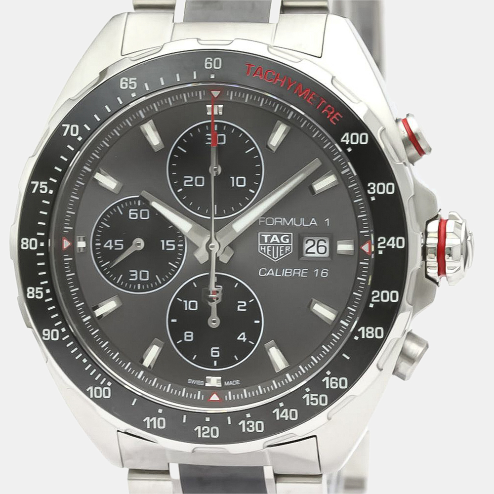 

Tag Heuer Grey Stainless Steel Formula 1 Calibre 16 Chronograph CAZ2012 Men's Wristwatch 44 mm